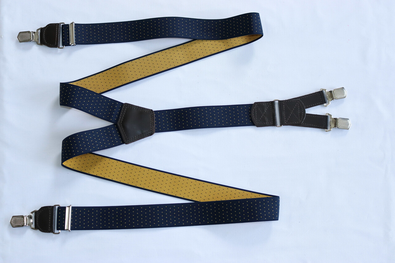 Hendrik Gold HENDRIK-GOLD dunkelblau mit gelben Punkte