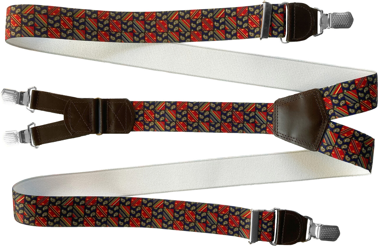 Hendrik Gold HENDRIK - GOLD Bretels oranje blauw blokje