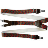 Hendrik Gold HENDRIK-GOLD Bretels oranje blauw blokje Hendrik Gold HENDRIK-GOLD Bretels oranje blauw blokje