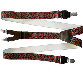 Hendrik Gold HENDRIK-GOLD Hosenträger orange blaue blöcke Hendrik Gold HENDRIK-GOLD Hosenträger orange blaue blöcke