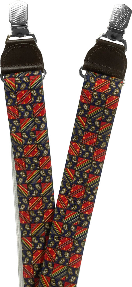 Hendrik Gold HENDRIK - GOLD Bretels oranje blauw blokje