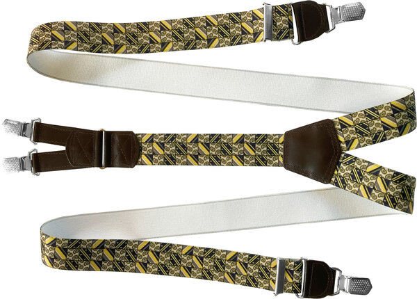 Hendrik Gold HENDRIK - GOLD Bretels Geel blauw blokje