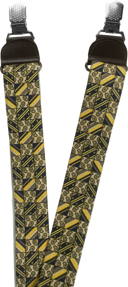 Hendrik Gold HENDRIK - GOLD Bretels Geel blauw blokje