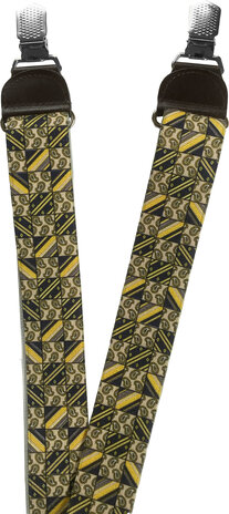 Hendrik Gold HENDRIK - GOLD Bretels Geel blauw blokje