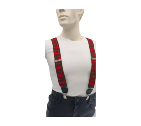 Hendrik bretels Schotse ruit bordeaux