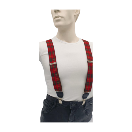 Hendrik bretels Hendrik bretels Gold Schotse ruit bordeaux