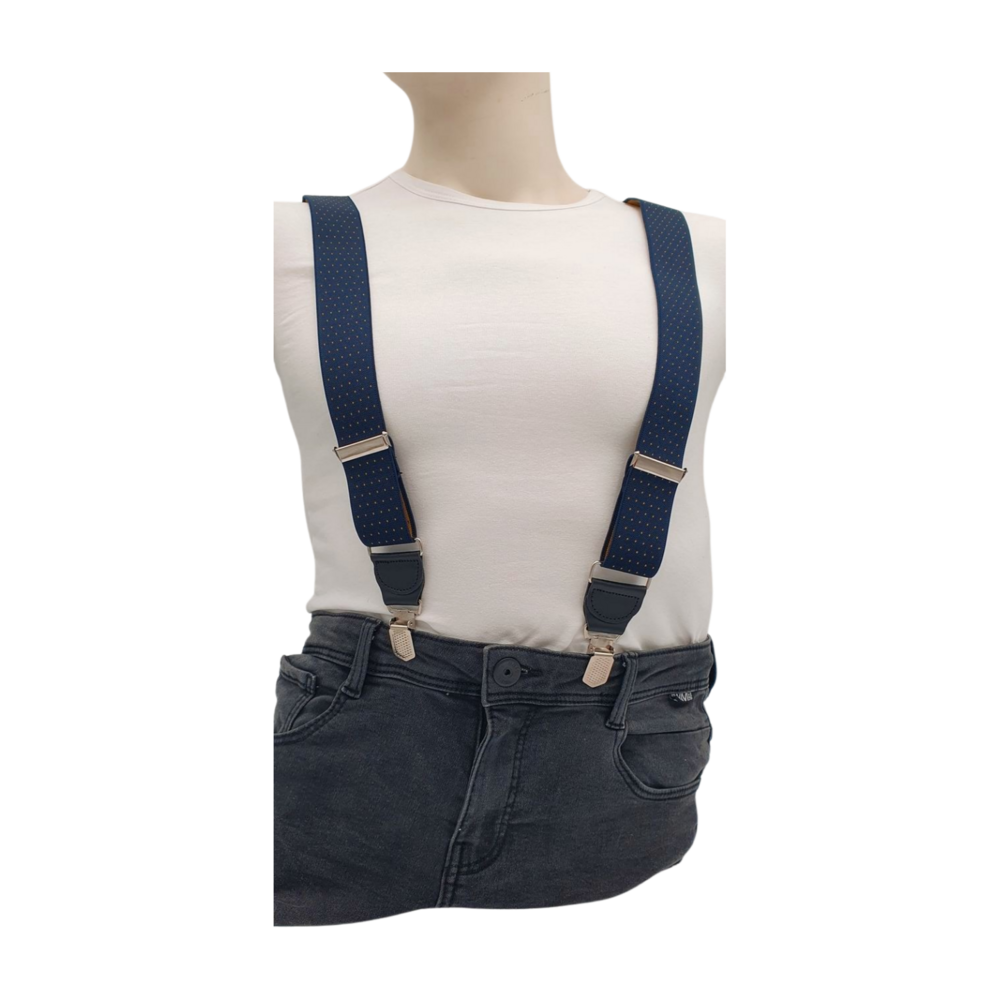 Hendrik bretels Hendrik bretels Gold Blauw met een geel spikkeltje