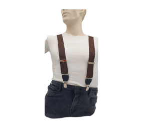 Hendrik bretels Bruin met een geel spikkeljte