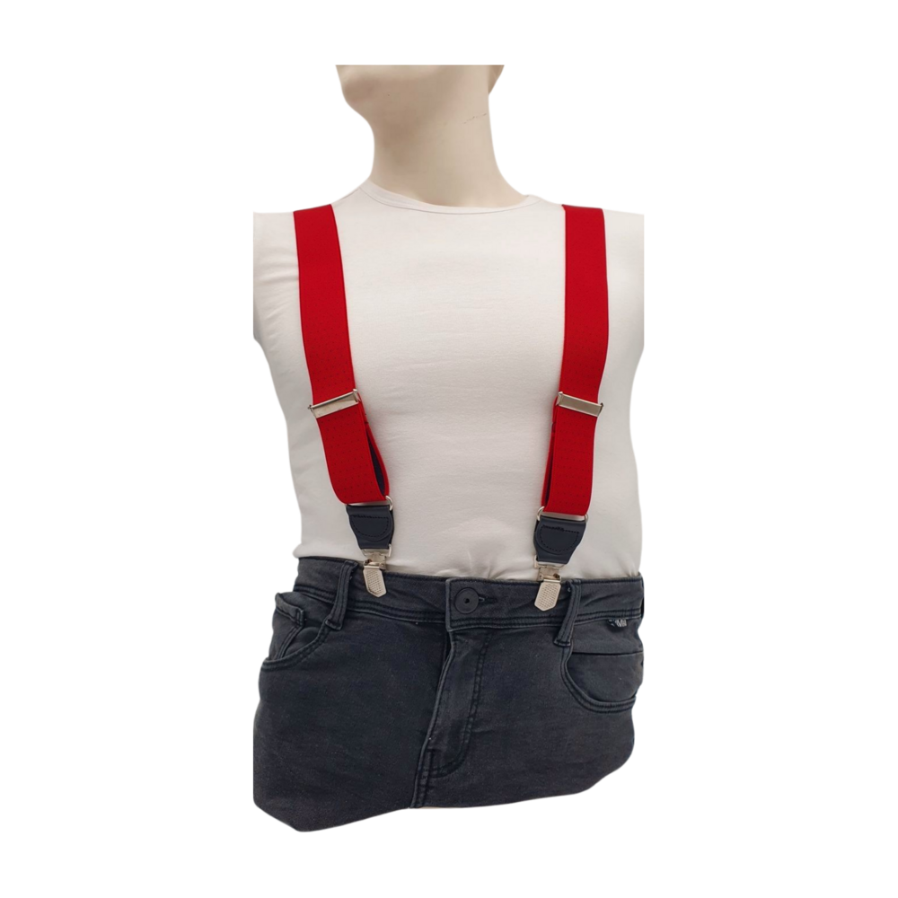 Hendrik bretels Hendrik bretels Gold Rood met een blauw spikkeltje