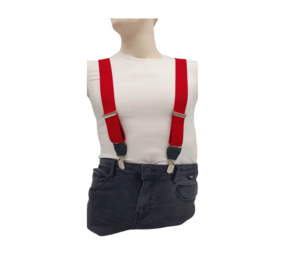 Hendrik bretels Rood met een blauw spikkeltje