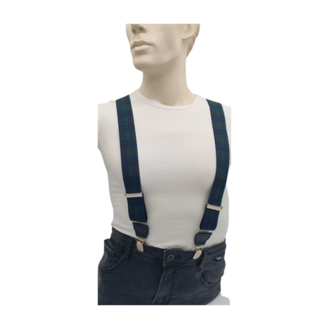 Hendrik bretels Hendrik bretels Gold Schotse ruit blauw met een rood streepje