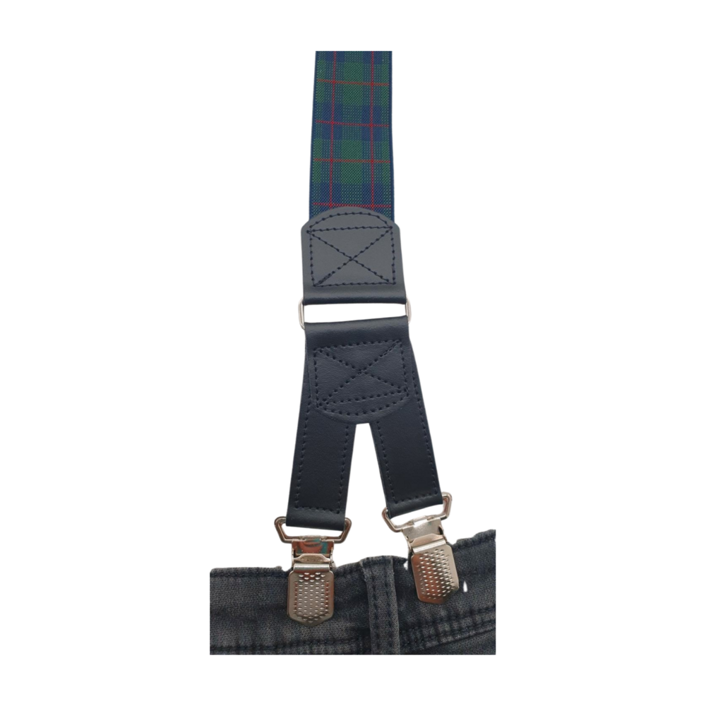 Hendrik bretels Hendrik bretels Gold Schotse ruit blauw met een rood streepje