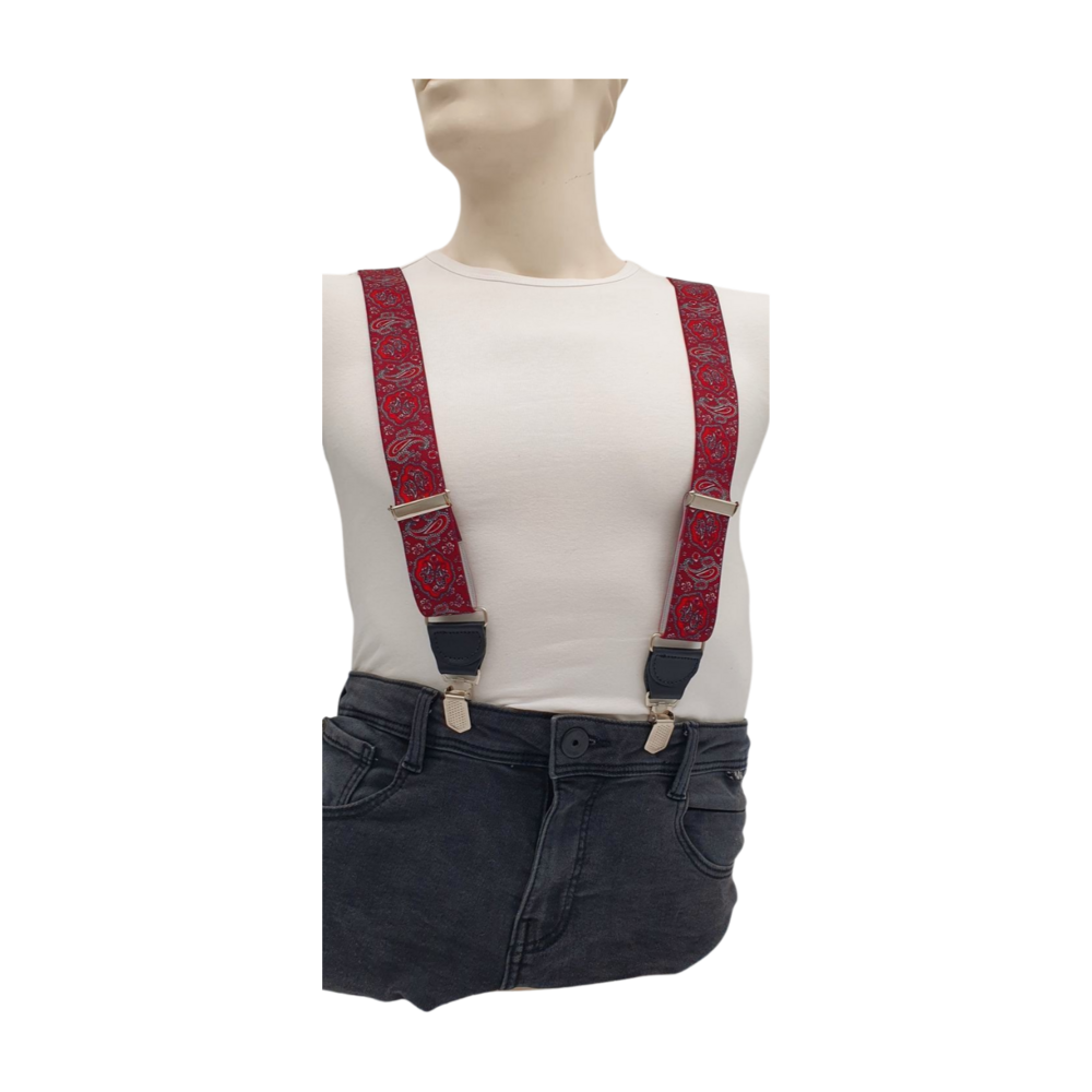 Hendrik bretels Hendrik bretels Gold Paisley bordeaux