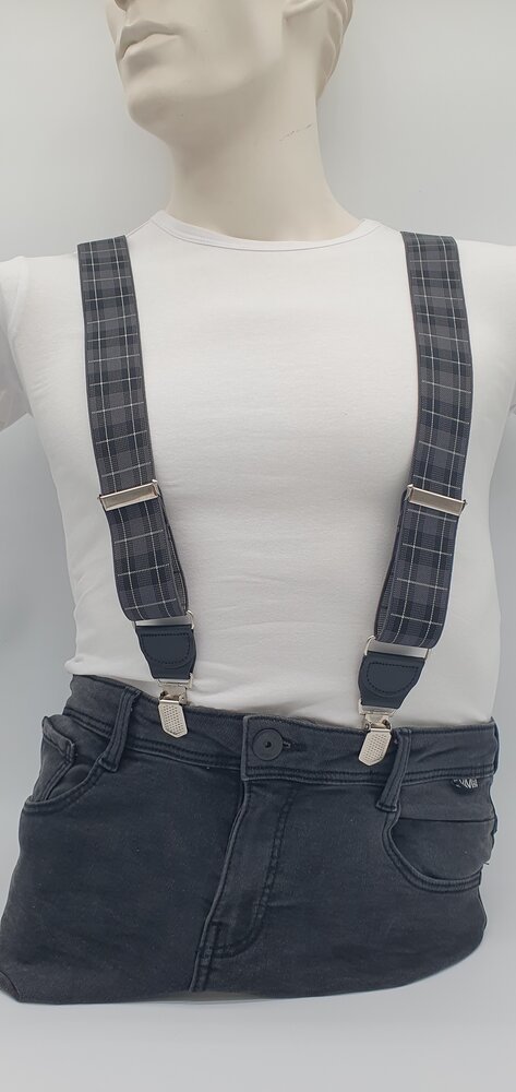 Hendrik bretels Hendrik bretels Gold Schotse ruit grijs