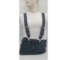 Hendrik bretels Schotse ruit grijs