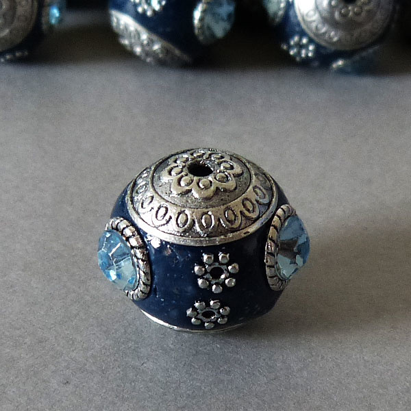 Kashmiri Perle 18 mm - blau