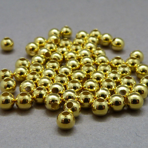 Sterling Silber Perle - 4 mm  - vergoldet