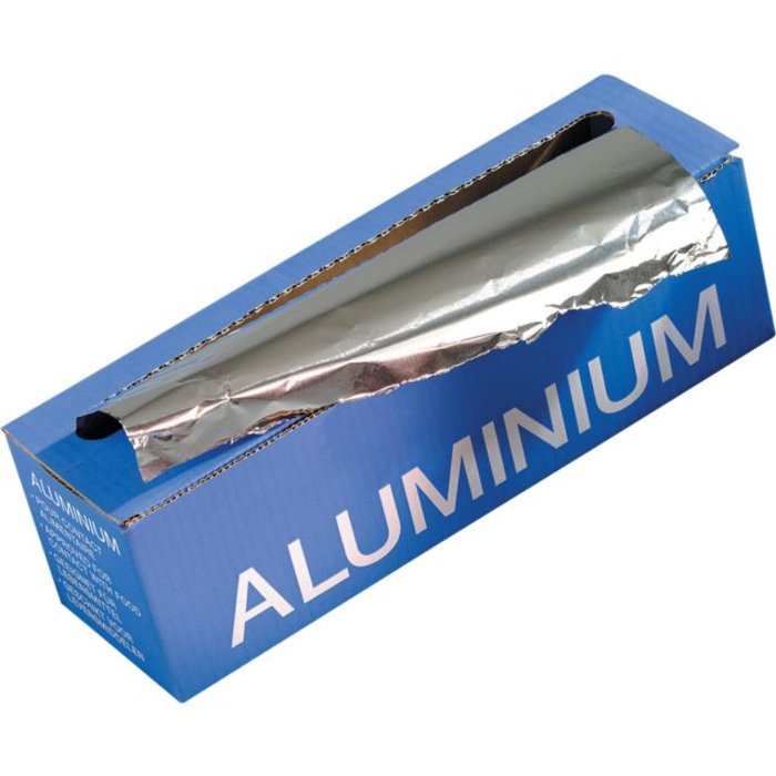 Aluminiumfolie 300mm x 250meter  12my in cutterbox m/kartelrand