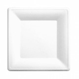 Bord plat vierkant 20x20cm "Bionic" wit cellulose pak à 50