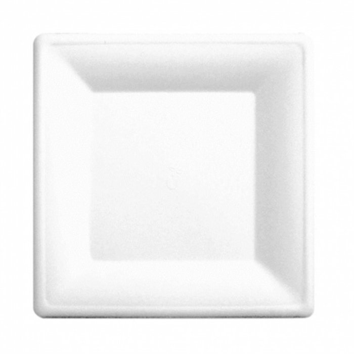 GP bord plat vierkant 20x20cm "Bionic" wit cellulose pak à 50