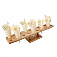 Amuse cone hout 12,5cm natural pak à 50