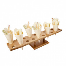 Amuse cone hout 12,5cm natural pak à 50
