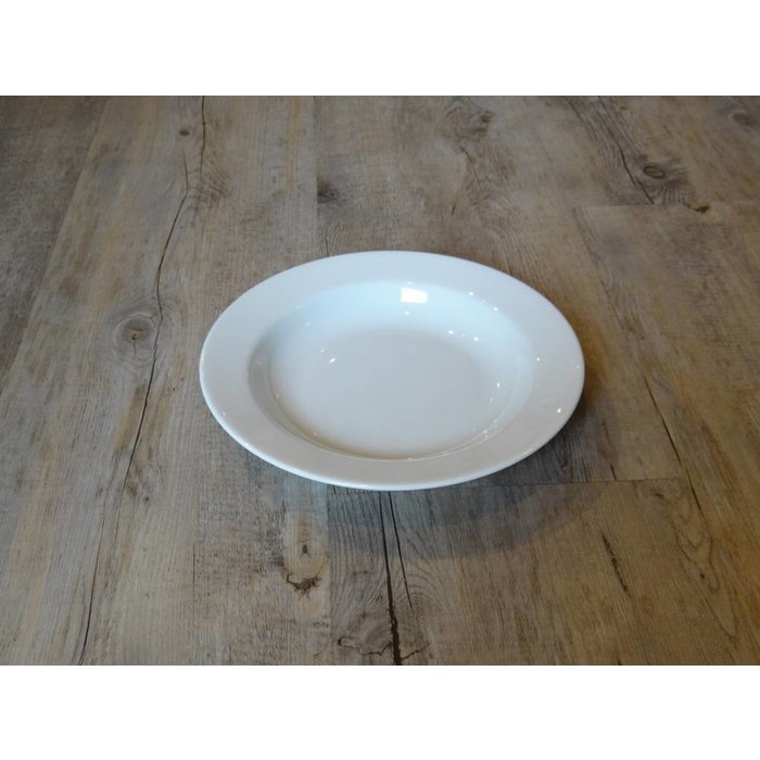 Renaud Ampio diep bord 22,5cm brede rand doos à 24 wit hard hotelporselein € 1,77 per stuk