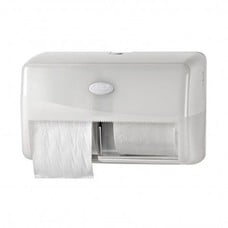 Duo toiletroldispenser compact traditioneel White Pearl