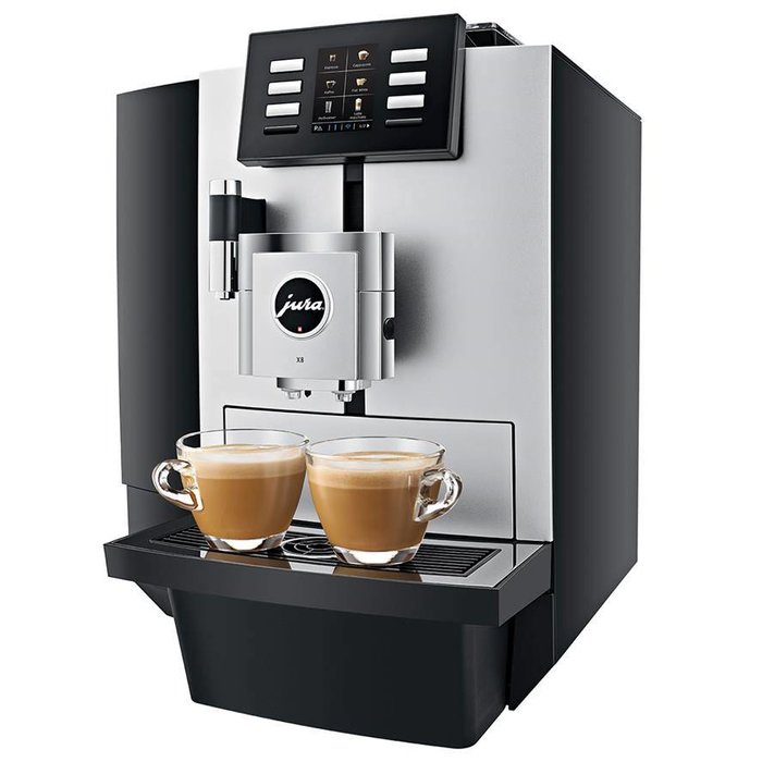 JURA Impressa X8 Platina Professional 2 koffie specialiteiten m/1 druk op de knop