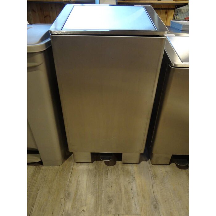 Reninox afvalbak 90 liter rvs m/pedaal en gasveersluiting