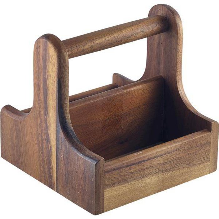 Tafelaccessoire kratje klein m/greep acacia 15x15,3x15cm