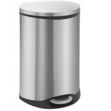 Eko pedaalemmer 50 ltr mat rvs schelpvormig m/dempende deksel // Afm: 40,6x45x69cm BxDxH