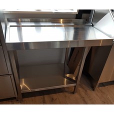 Afvoertafel links 1200x750x850(h)mm tbv Rhima WD6 geheel rvs
