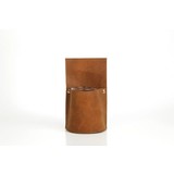 Zeemtas rond bruin leder incl. beker t.b.v. obersriem