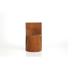 Zeemtas rond bruin leder incl. beker t.b.v. obersriem