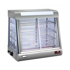 CaterChef warmhoudvitrine antraciet m/schuifruitjes 66(H)x69x44cm 230V 1840W