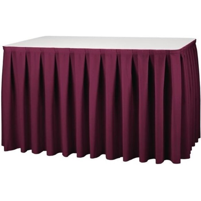 Tafelrok boxpleat 410x73(h)cm kleur bordeaux