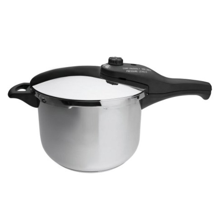 Lacor Tempo snelkookpan 6 ltr Ø22cm H16cm rvs m/zwarte steel