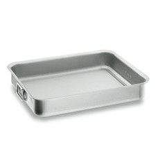 Braadslede RVS 50 × 40 × 8 cm met draaibare grepen