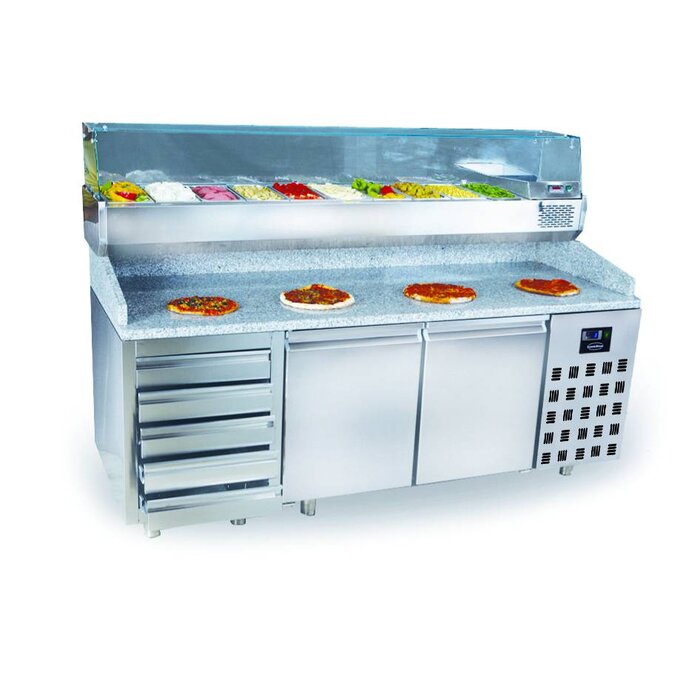 Combisteel Pizzawerkbank 2 deuren 5 laden
