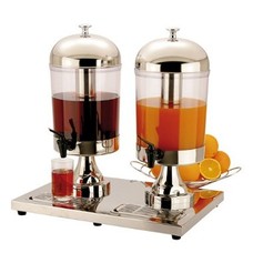 Buffet drankendispenser 2x8ltr rvs acrylic