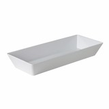 Melamine schaal rechthoekig smal 50x20x7,5cm wit doos à 3