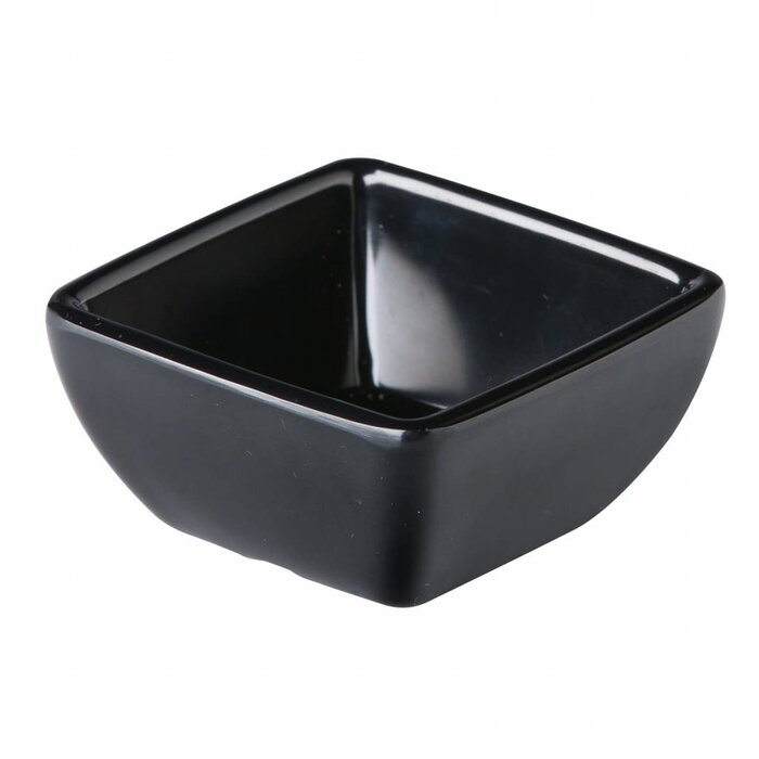 Melamine zwart bakje vierkant  6,3x6,3x3(h)cm doos à 24