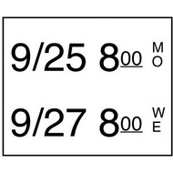 Daymark stickers 2 lijns rol à 750 stuks t.b.v. stickerpistool doos à 8 rol