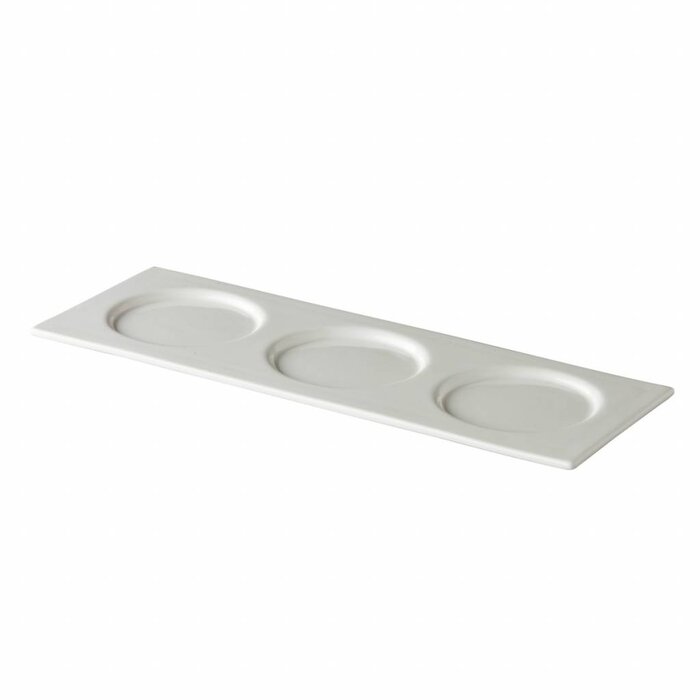 Q Fine China presentatiebord met 3 spiegels 38,5 x 14 cm – per 3 stuks