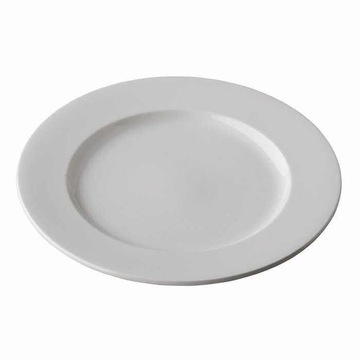 Q Fine China bord met rand 28 cm – per 3 stuks