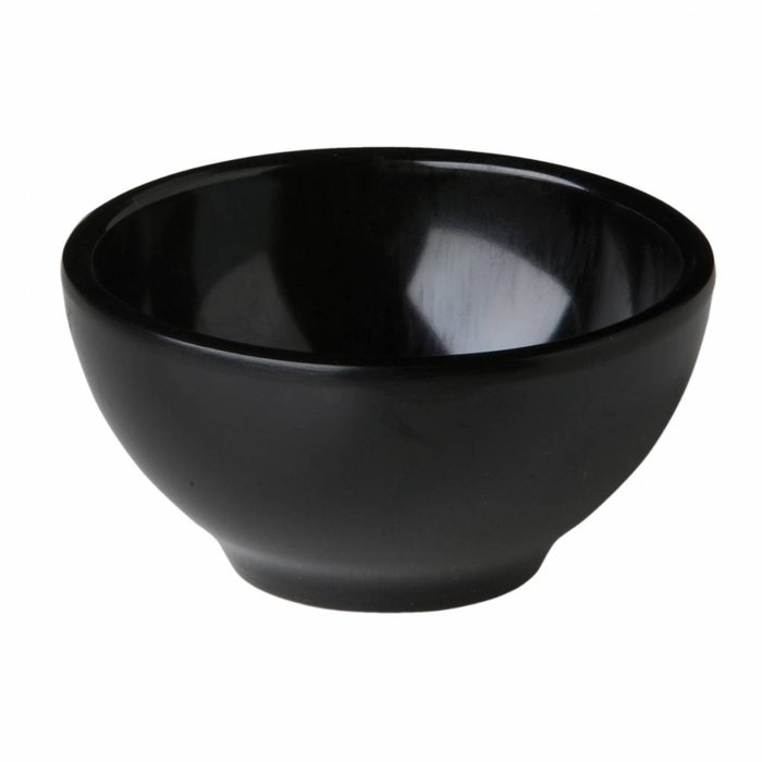 Rond bakje zwart 16 x 8,8 cm doos á 6 melamine