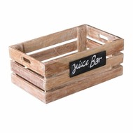 Mangohouten krat met krijtbord 50 x 30 x 20 cm Mangohouten krat met krijtbord 50 x 30 x 20 cm