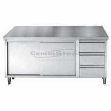 Werktafel met schuifdeur en laden 2000x700x850/900