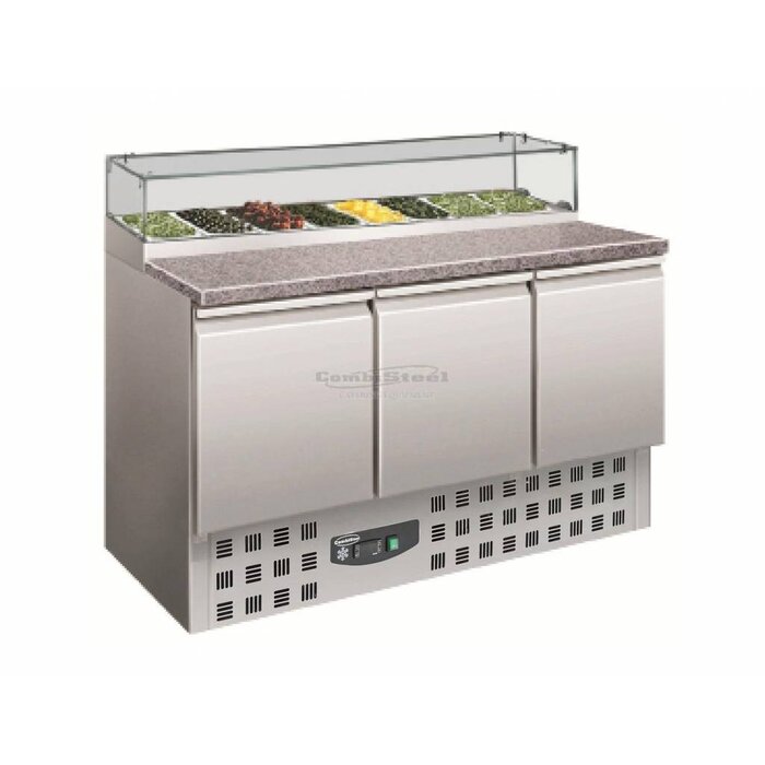 Combisteel Pizzawerkbank glasopstand 3 deuren